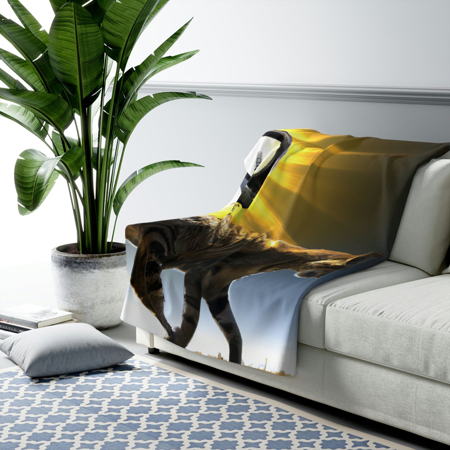 "A Purrfect Sunbeam Moment" - The Alien Sherpa Fleece Blanket