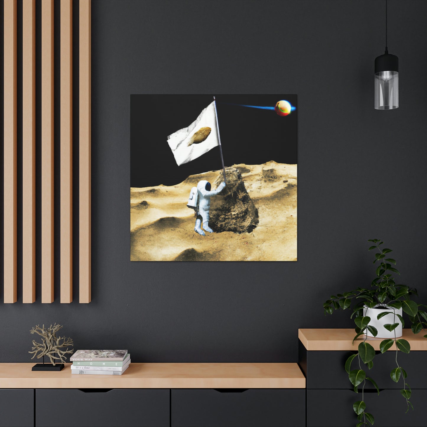 "Claiming Space: Das Pflanzen der Asteroidenflagge des Astronauten" - The Alien Canva