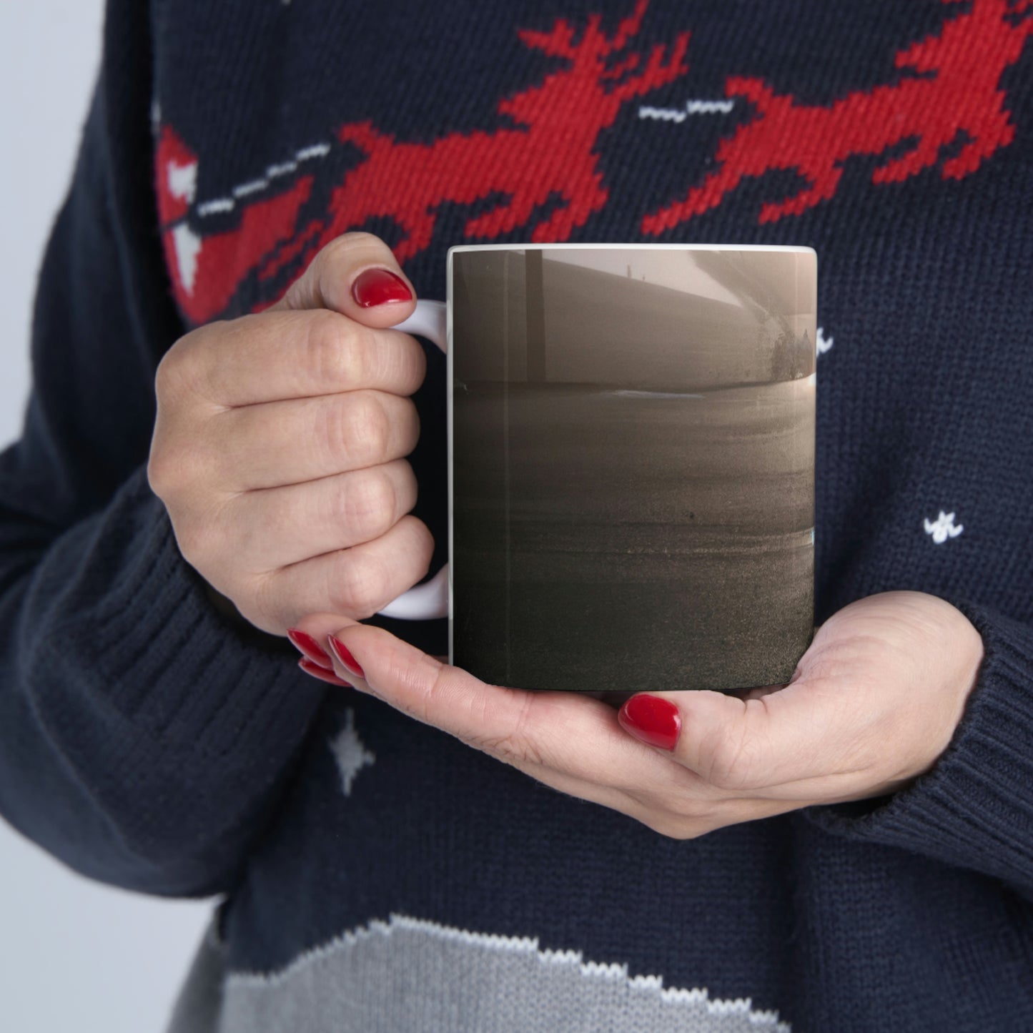 "A Gleaming Dawn in a Misty City". - The Alien Ceramic Mug 11 oz