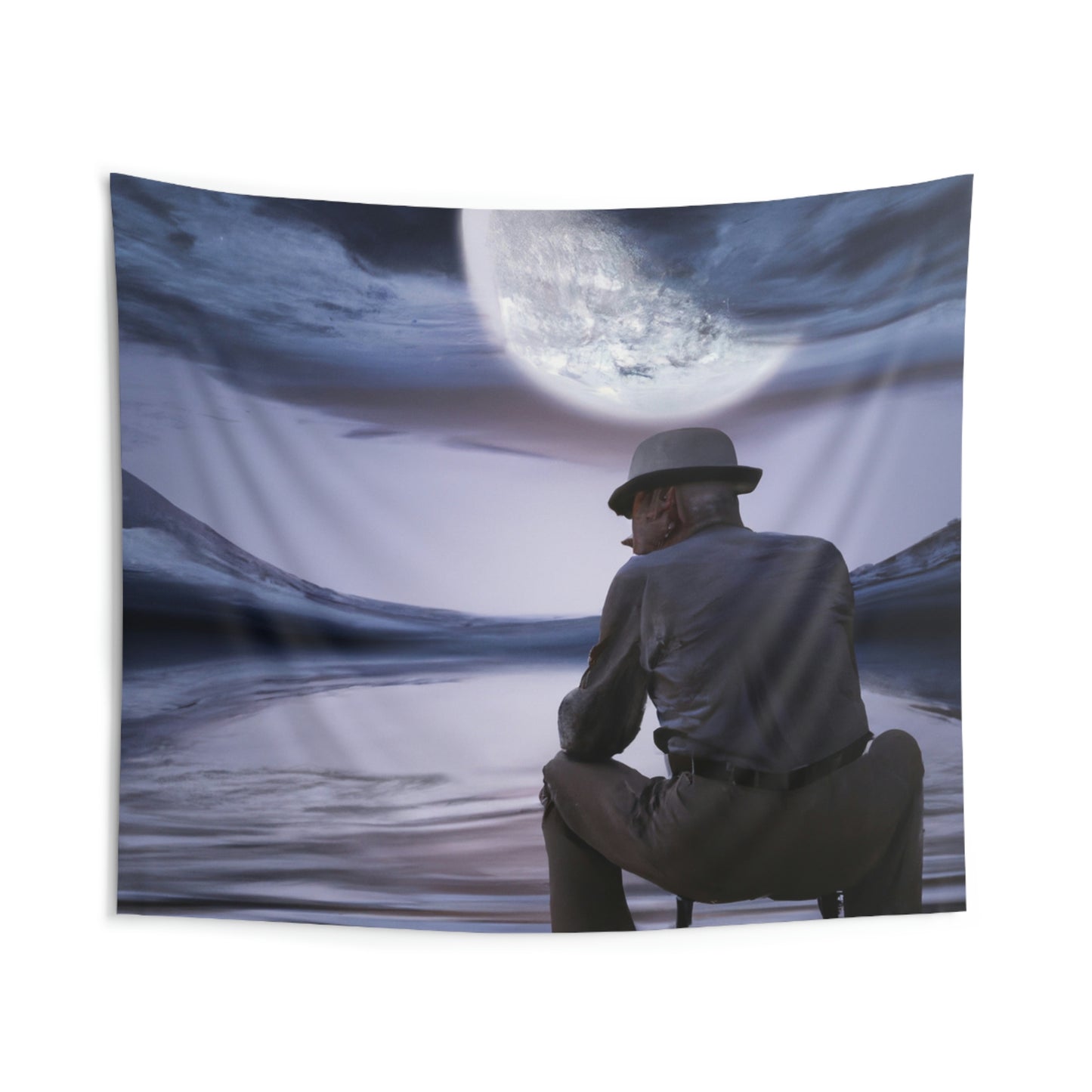 Moonlight Reflections on a Quiet Lake - The Alien Wall Tapestries