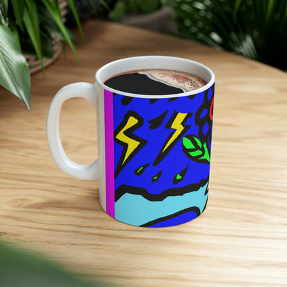 "A Bold Bloom Amidst the Storm" - Taza de cerámica The Alien 11 oz