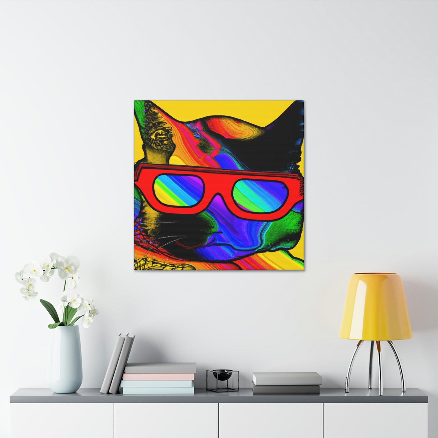 "Coole Katze mit Sonnenbrille" - The Alien Canva