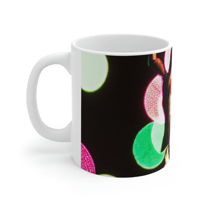 "Dancing in a Starry Shower". - The Alien Ceramic Mug 11 oz