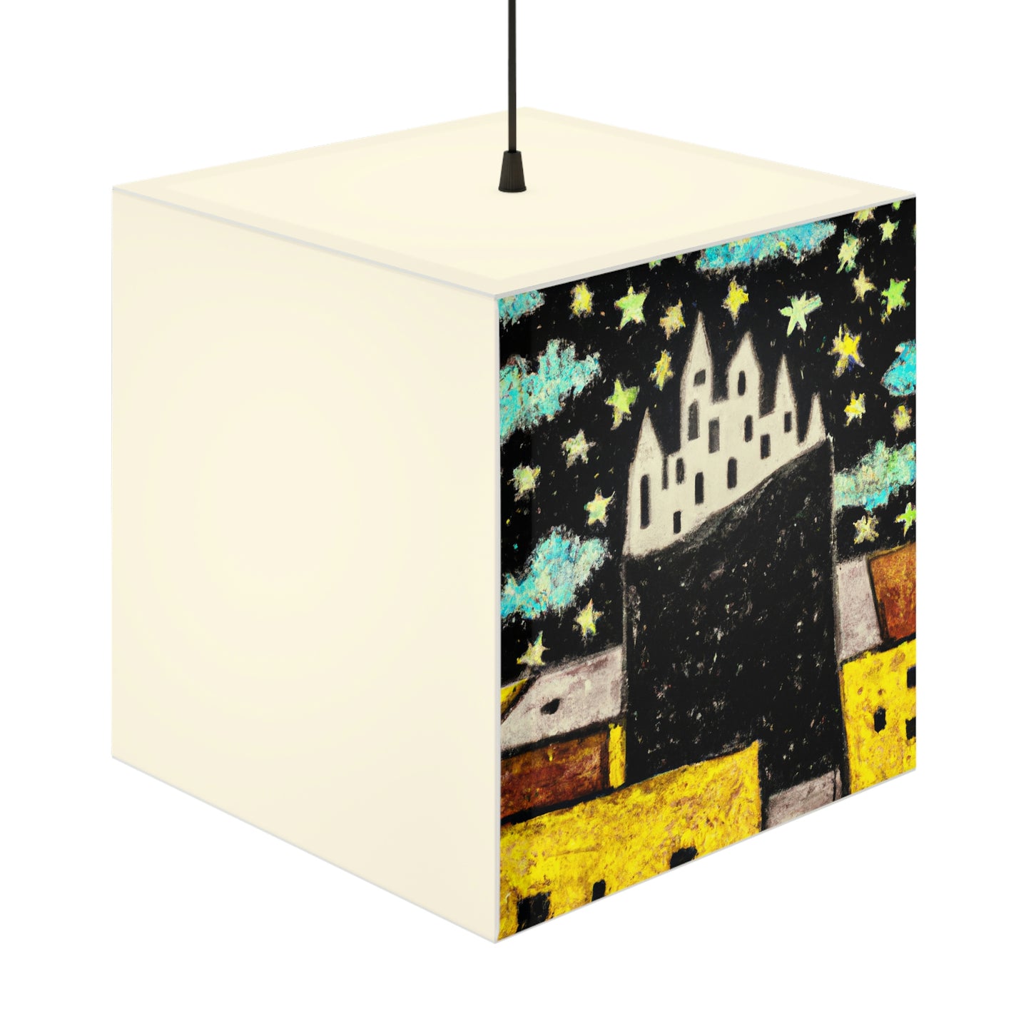 "Cosmic Oasis: A Journey to a Floating City Amid the Sea of Stars" - The Alien Light Cube Lamp