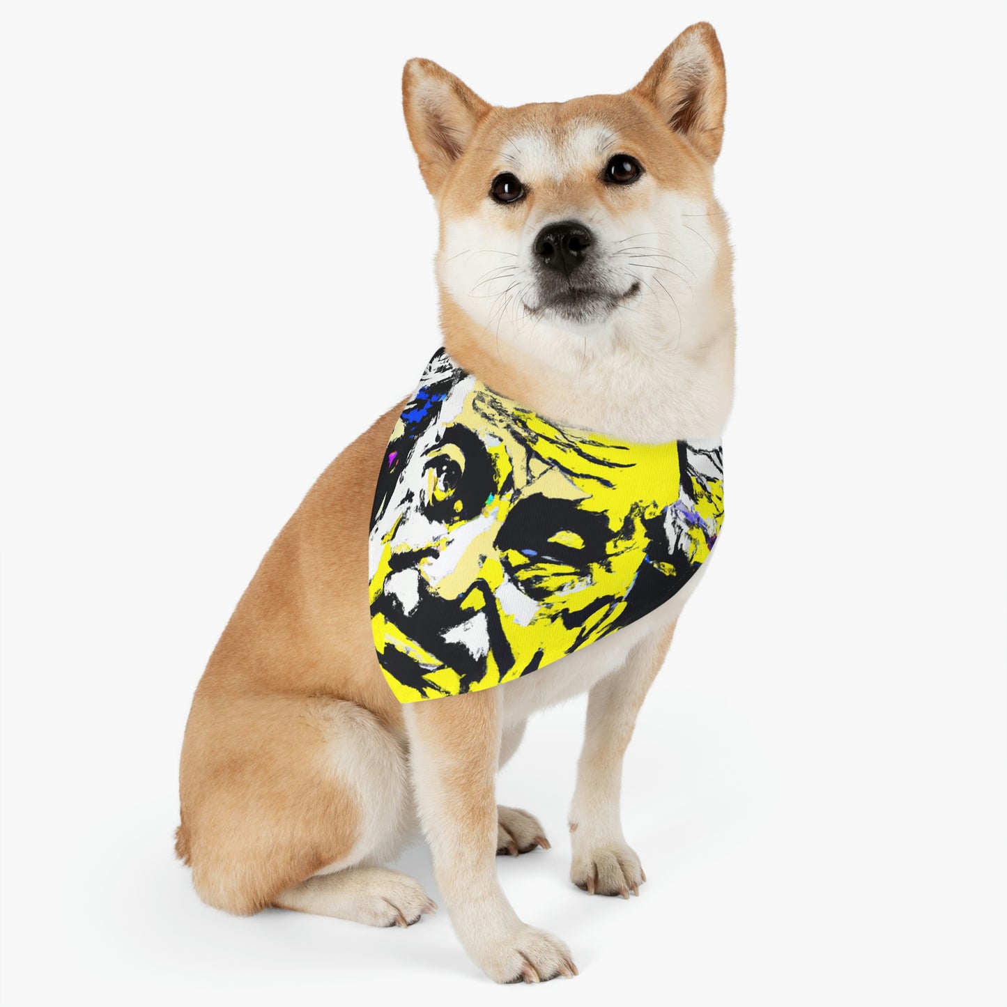 "Albert Einstein: A Pop Art Portrait" - The Alien Pet Bandana Collar