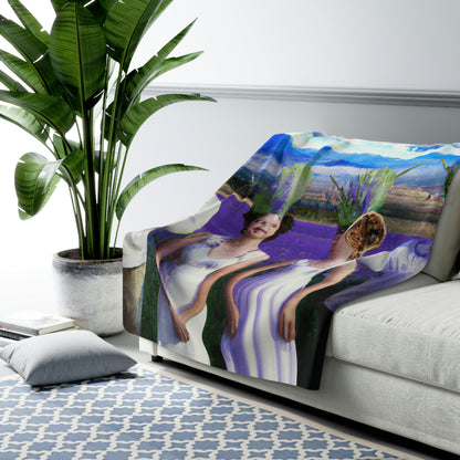 "Lavender Family Reunion: A Blooming Celebration" - The Alien Sherpa Fleece Blanket