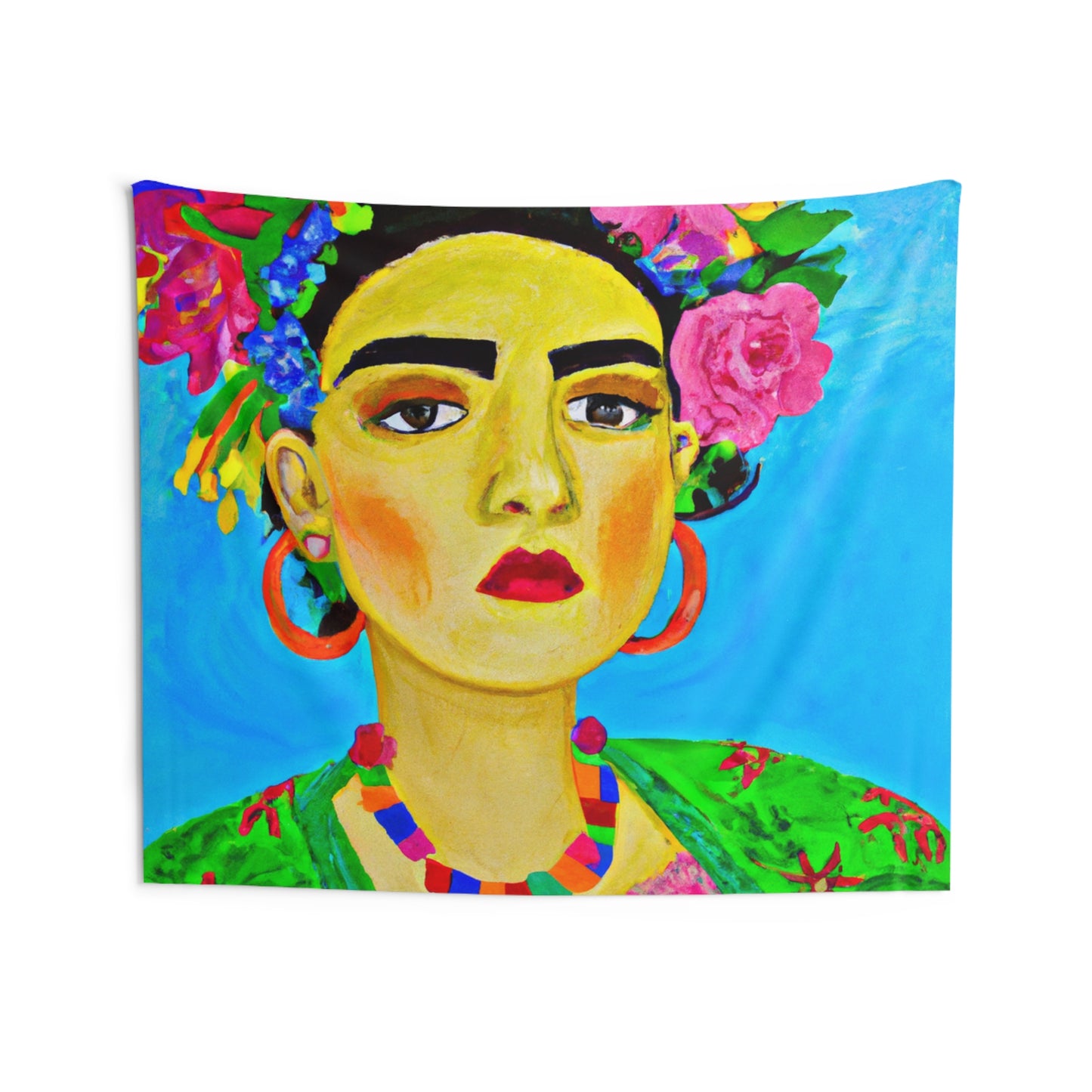 "Feroz y libre: un tributo a las mujeres mexicanas inspirado en Frida Kahlo" - The Alien Wall Tapestries