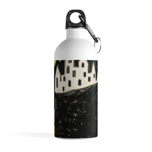 "Cosmic Oasis: A Journey to a Floating City Amid the Sea of Stars" - The Alien Stainless Steel Water Bottle