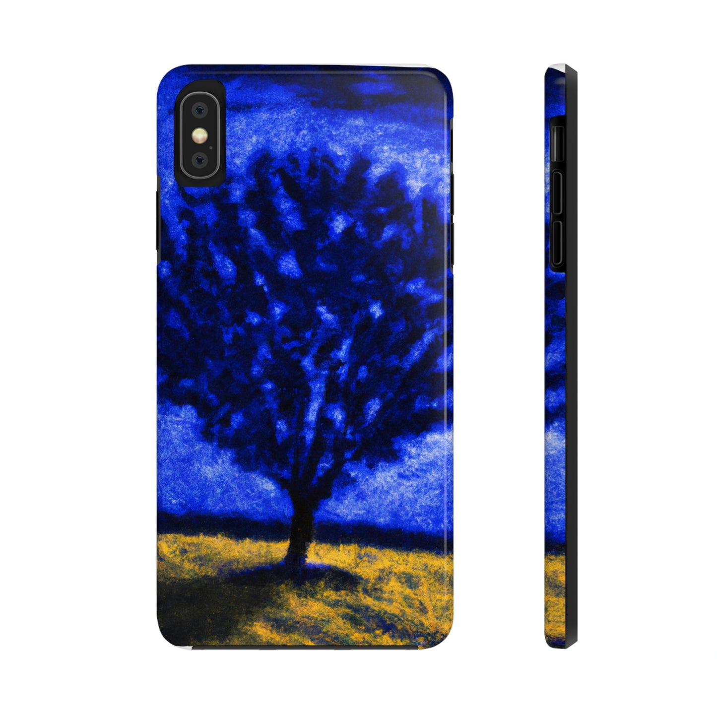 "A Lone Blue Tree in the Moonlight Field" - The Alien Tough Phone Cases