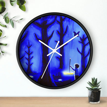 "Un viaje por el bosque iluminado por la luna" - El reloj de pared alienígena