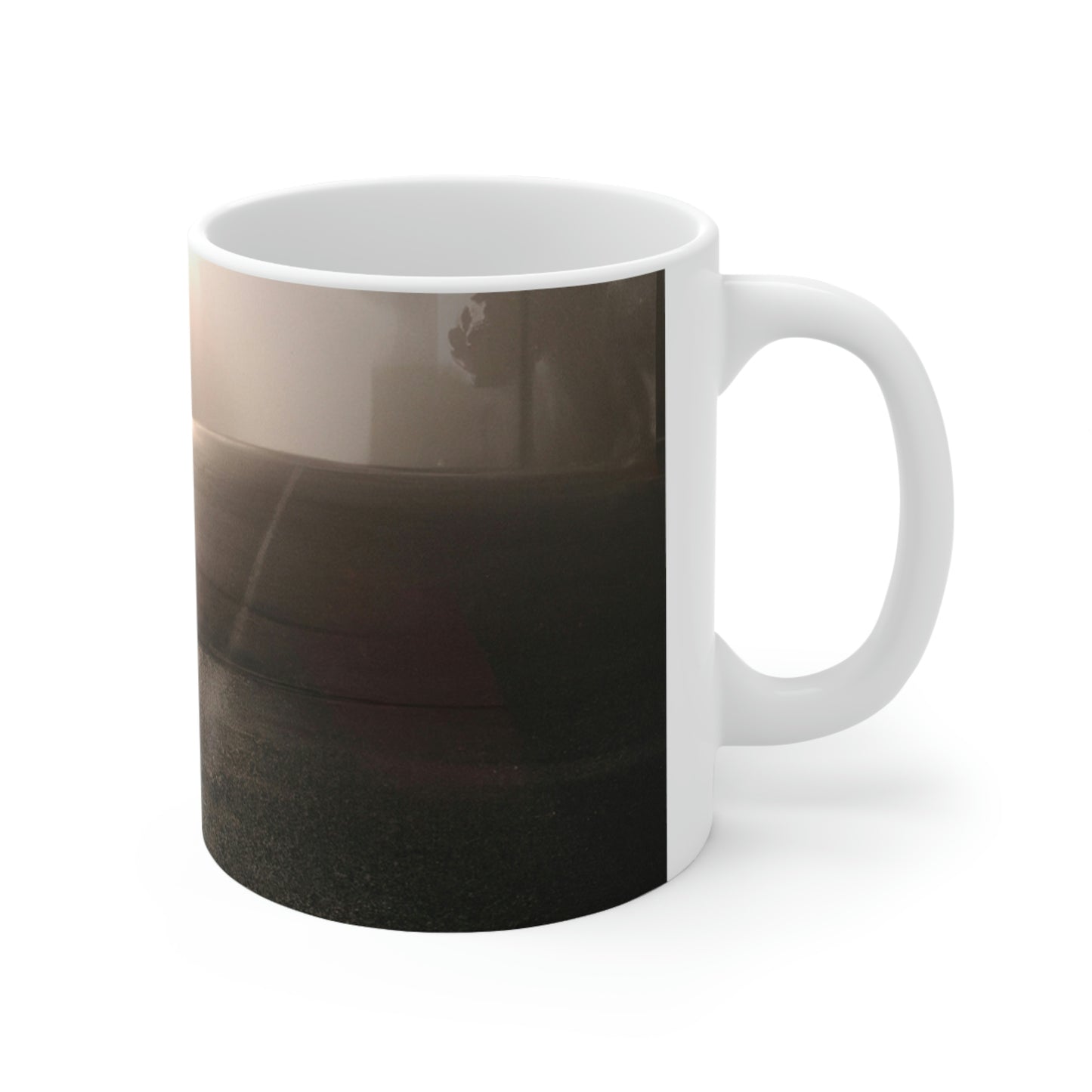 "A Gleaming Dawn in a Misty City". - The Alien Ceramic Mug 11 oz