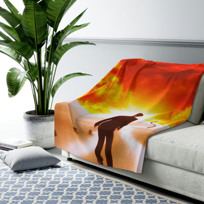 The Endless Desert Journey - The Alien Sherpa Fleece Blanket