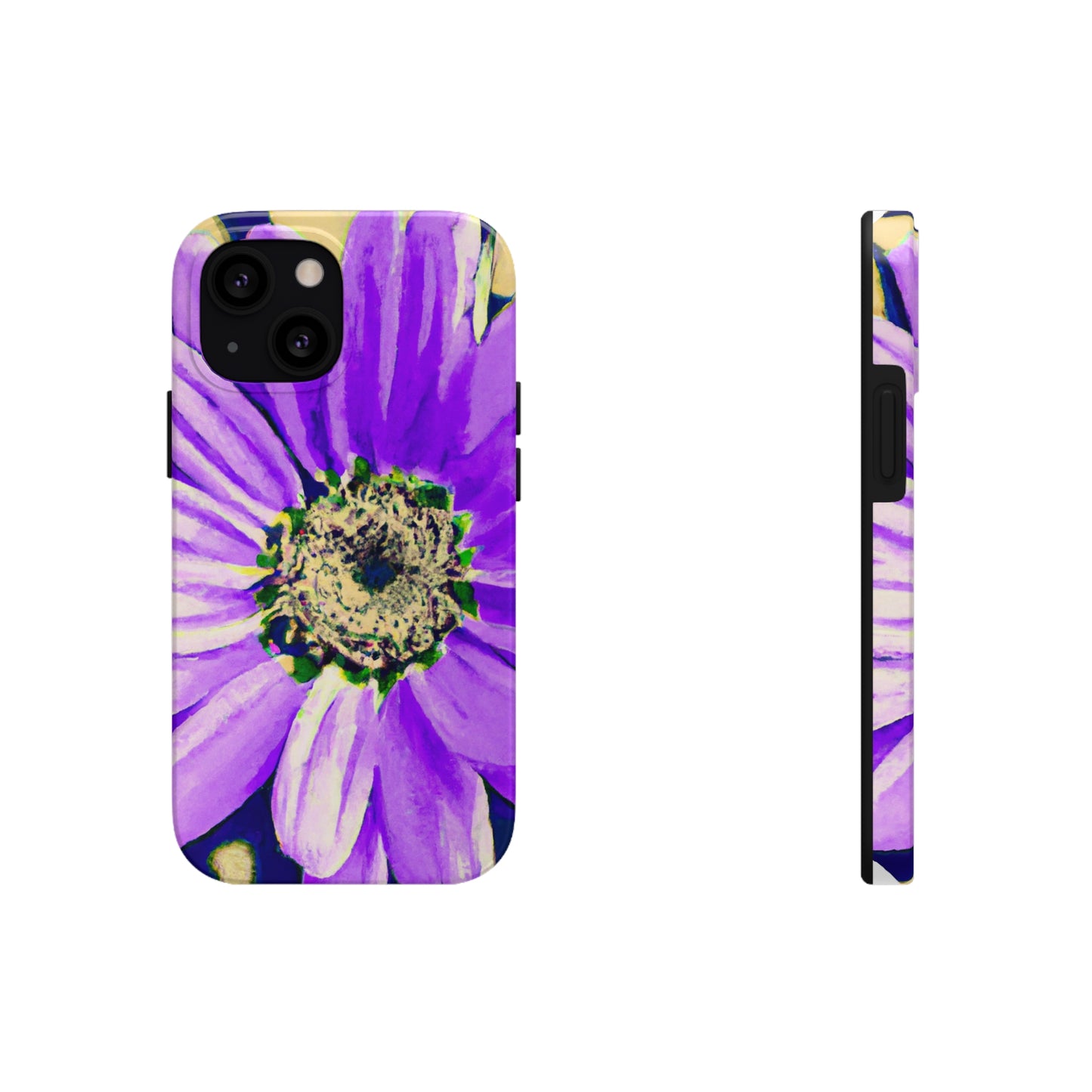 Lila Blütenblätter knallen: Kreieren Sie eine auffällige Gänseblümchen-Rosen-Fusion – The Alien Tough Phone Cases