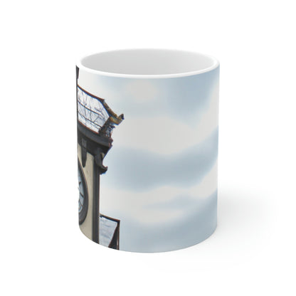 La sombra de la torre del reloj - El alienígena Taza de cerámica 11 oz