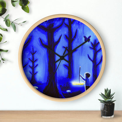 "Un viaje por el bosque iluminado por la luna" - El reloj de pared alienígena