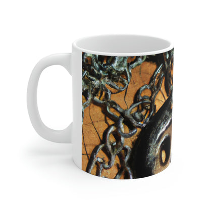 "El vínculo inesperado del amuleto maldito" - Taza de cerámica The Alien 11 oz