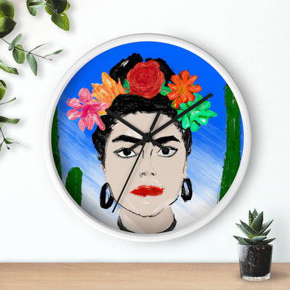 „Feurige Frida: Eine mexikanische Ikone mit farbenfroher Kultur malen“ – Die Alien-Wanduhr