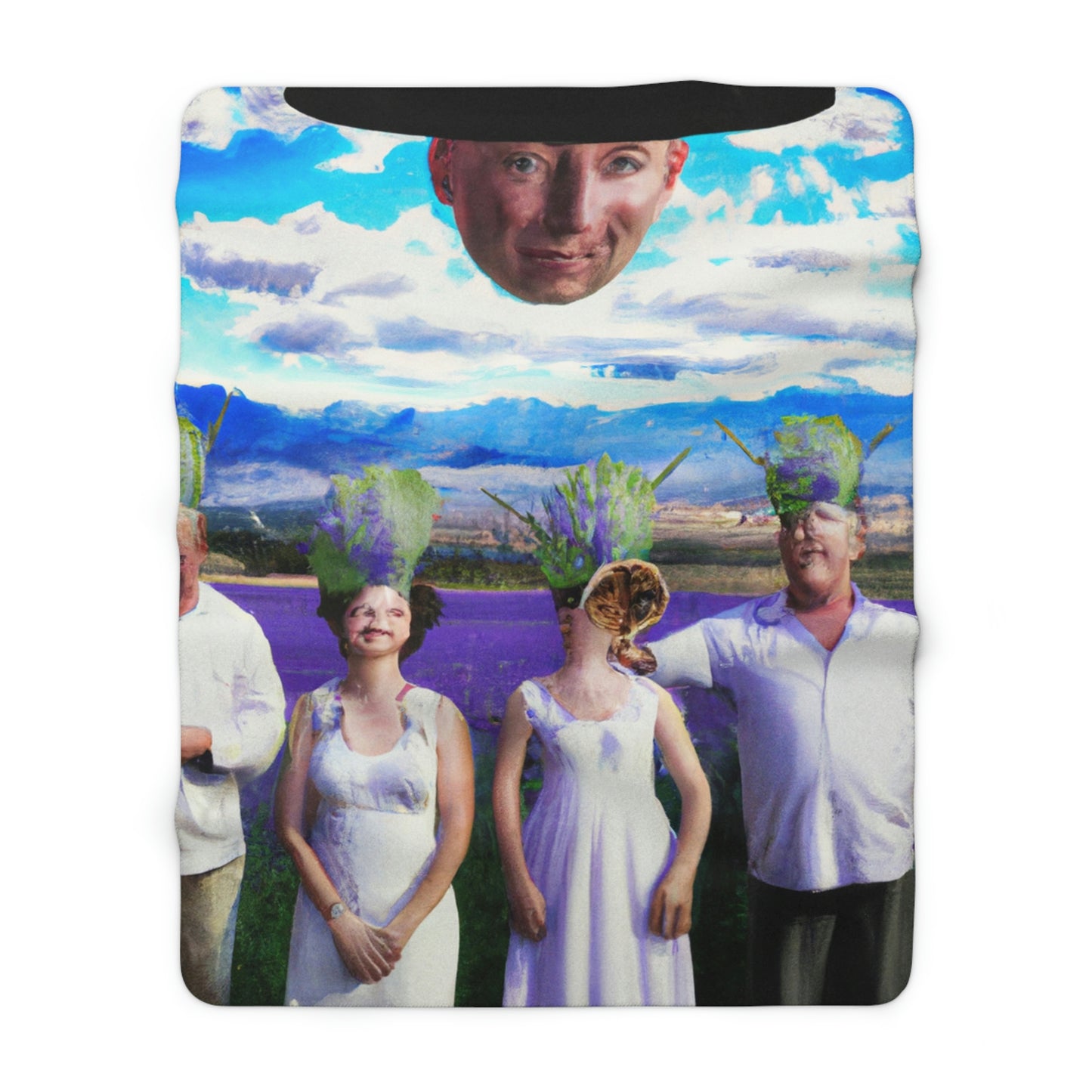 "Lavender Family Reunion: A Blooming Celebration" - The Alien Sherpa Fleece Blanket