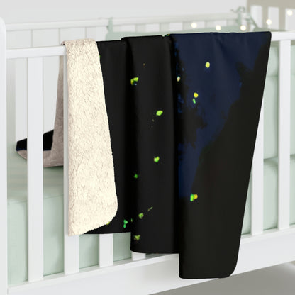 "Moonlight Fireflies" - The Alien Sherpa Fleece Blanket