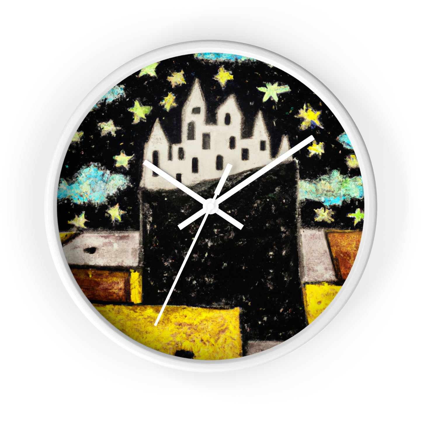 "Cosmic Oasis: A Journey to a Floating City Amid the Sea of Stars" - The Alien Wall Clock