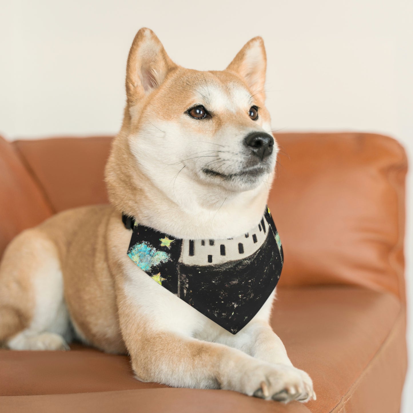 "Cosmic Oasis: A Journey to a Floating City Amid the Sea of Stars" - The Alien Pet Bandana Collar