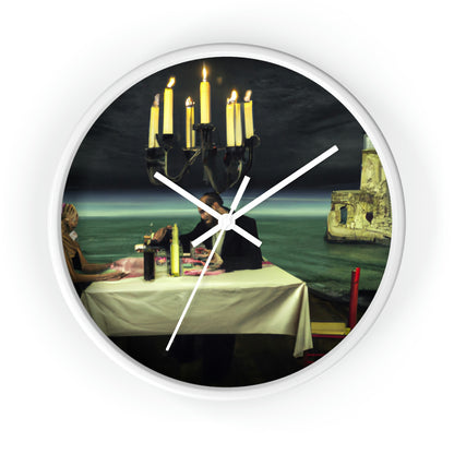 "A Beacon of Romance: An Intimate Candlelit Dinner in a Forgotten Lighthouse" - The Alien Wall Clock