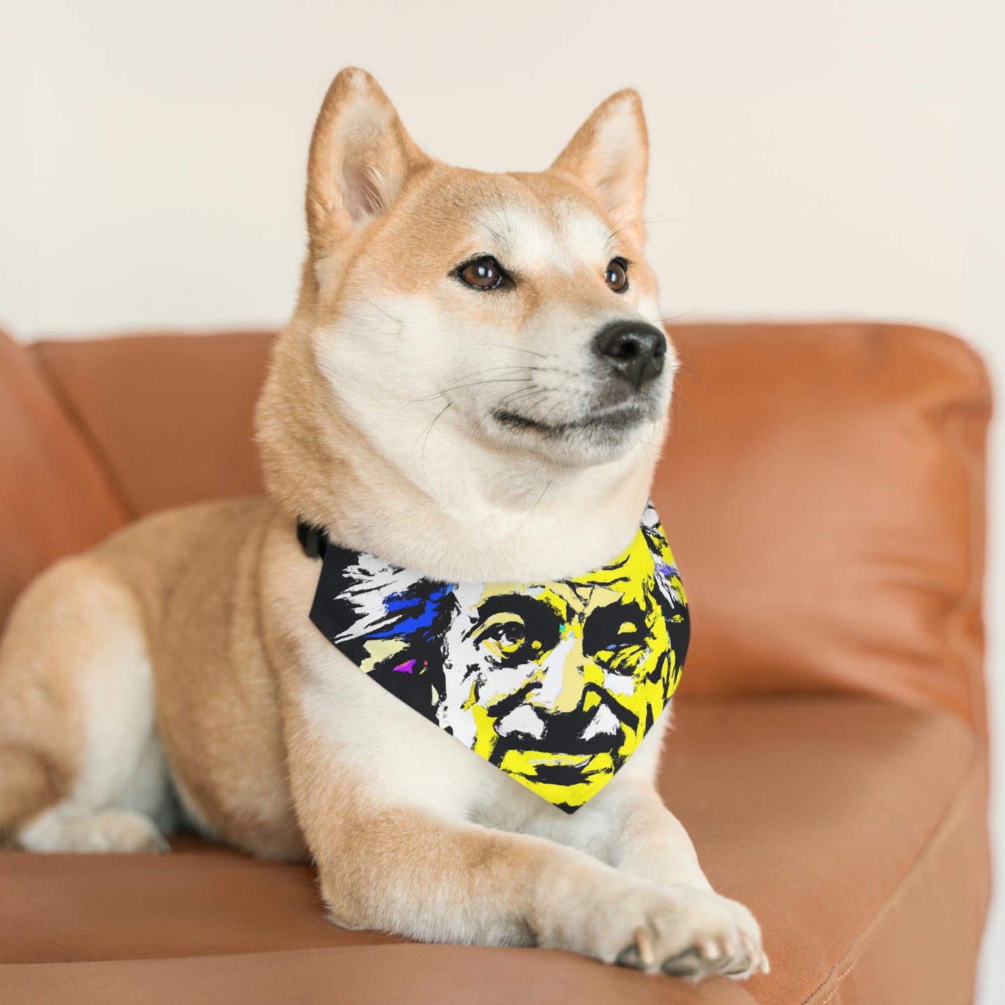 "Albert Einstein: A Pop Art Portrait" - The Alien Pet Bandana Collar