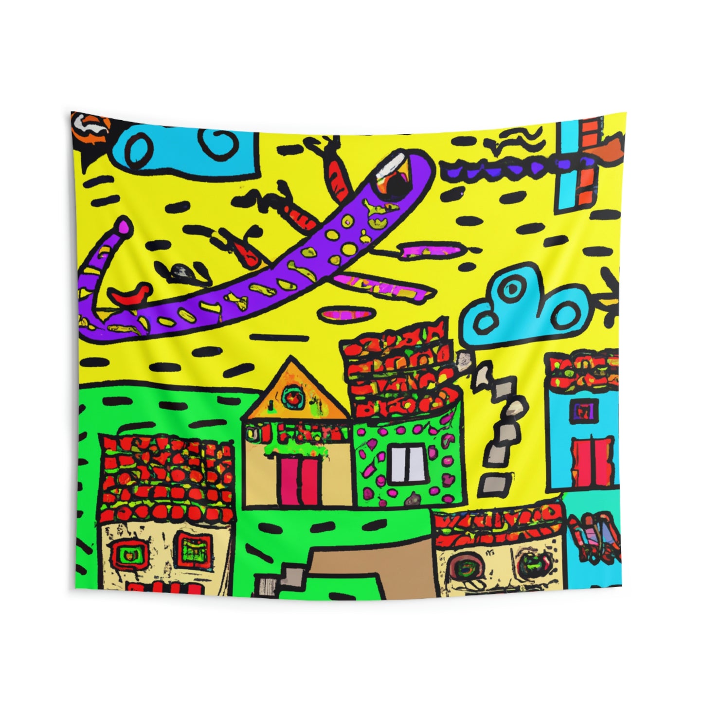 "A Slumbering Village of the Soaring Dragon" - The Alien Wall Tapestries