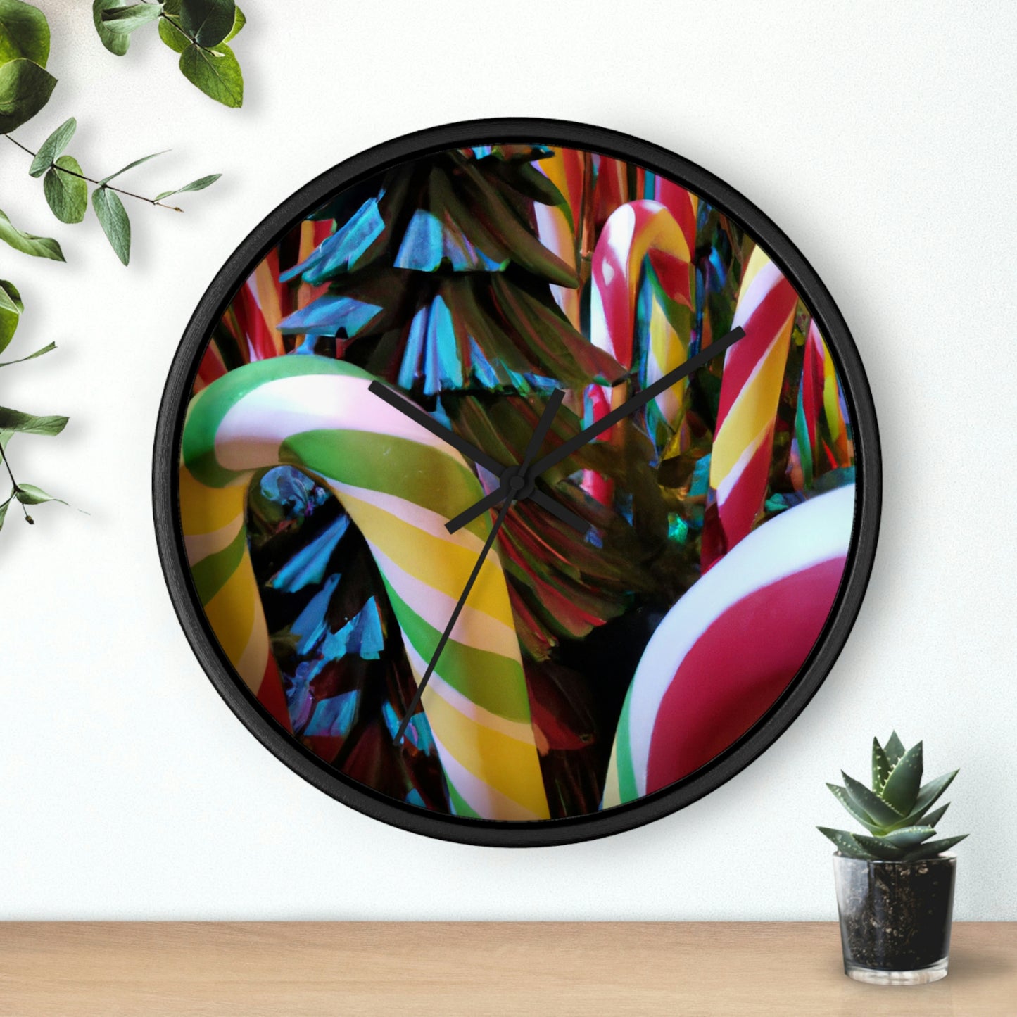 "Candy Cane Wonderland" - The Alien Wall Clock