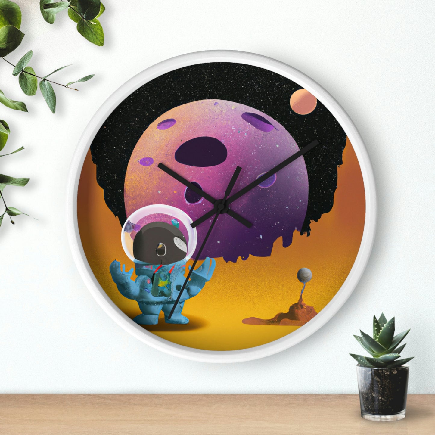 "Exploring the Unknown: The Adventures of a Space Captain and the Mysterious Planet" - The Alien Wall Clock