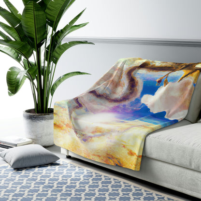 "A Heavenly Blaze with a Mystic Dragon" - The Alien Sherpa Fleece Blanket