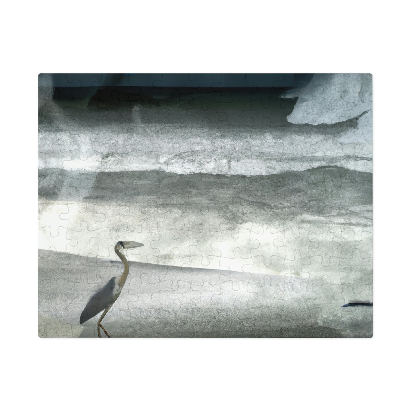 "A Sea of Turmoil: A Heron's Restlessness". - The Alien Jigsaw Puzzle