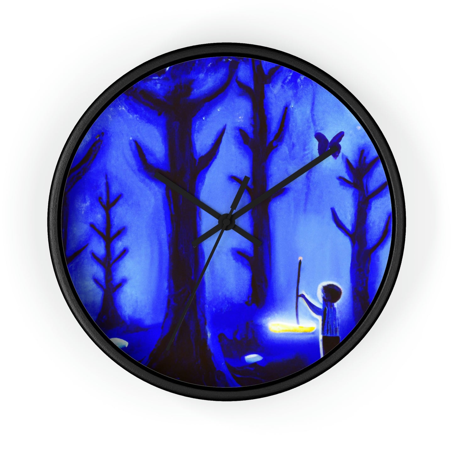 "Un viaje por el bosque iluminado por la luna" - El reloj de pared alienígena