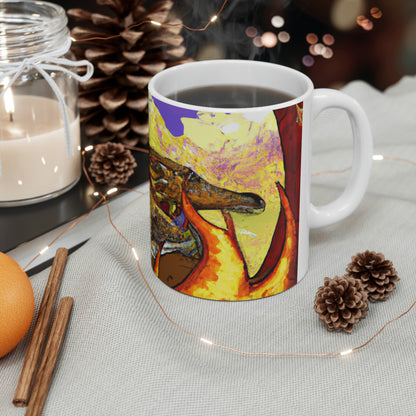 "Un dragón dormido en un abrazo infernal" - The Alien Taza de cerámica 11 oz