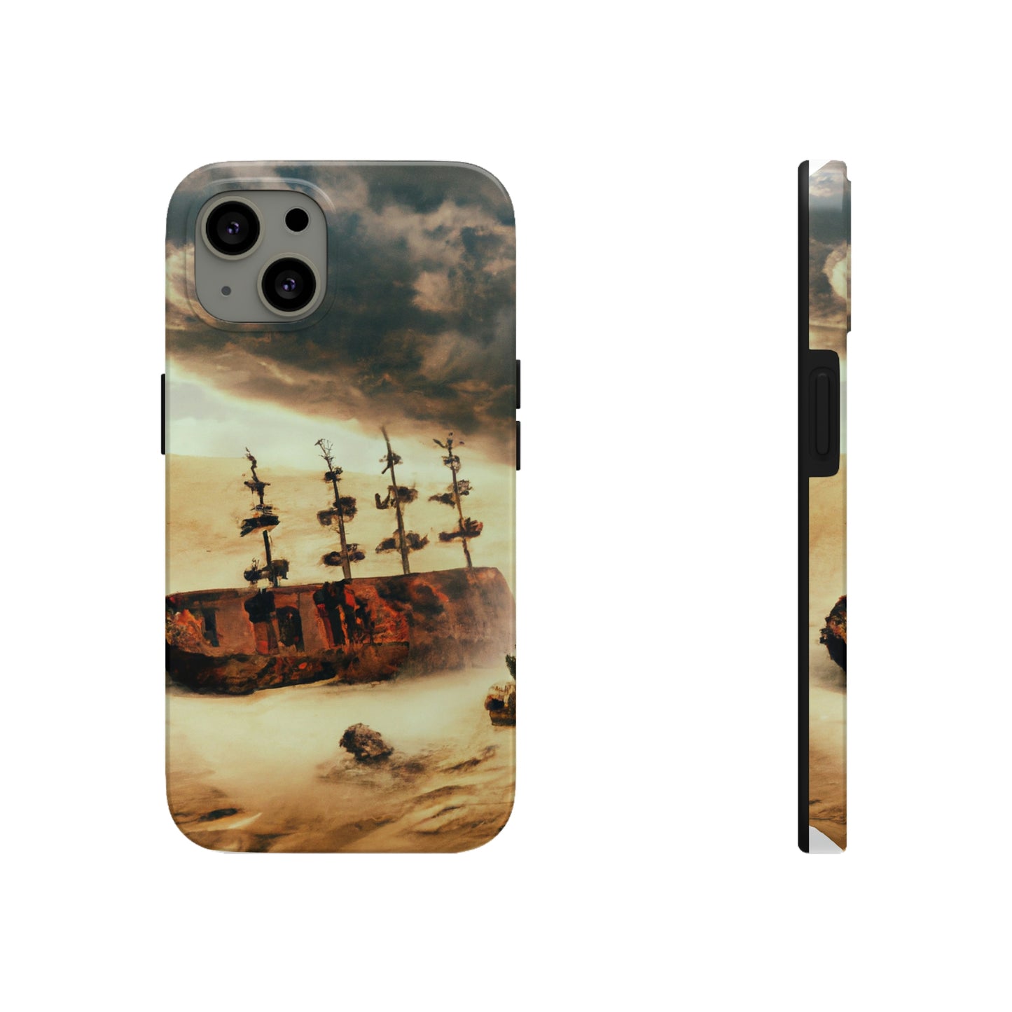 "Lost at Sea: Stranded On A Stormy Desert Island" - The Alien Tough Phone Cases