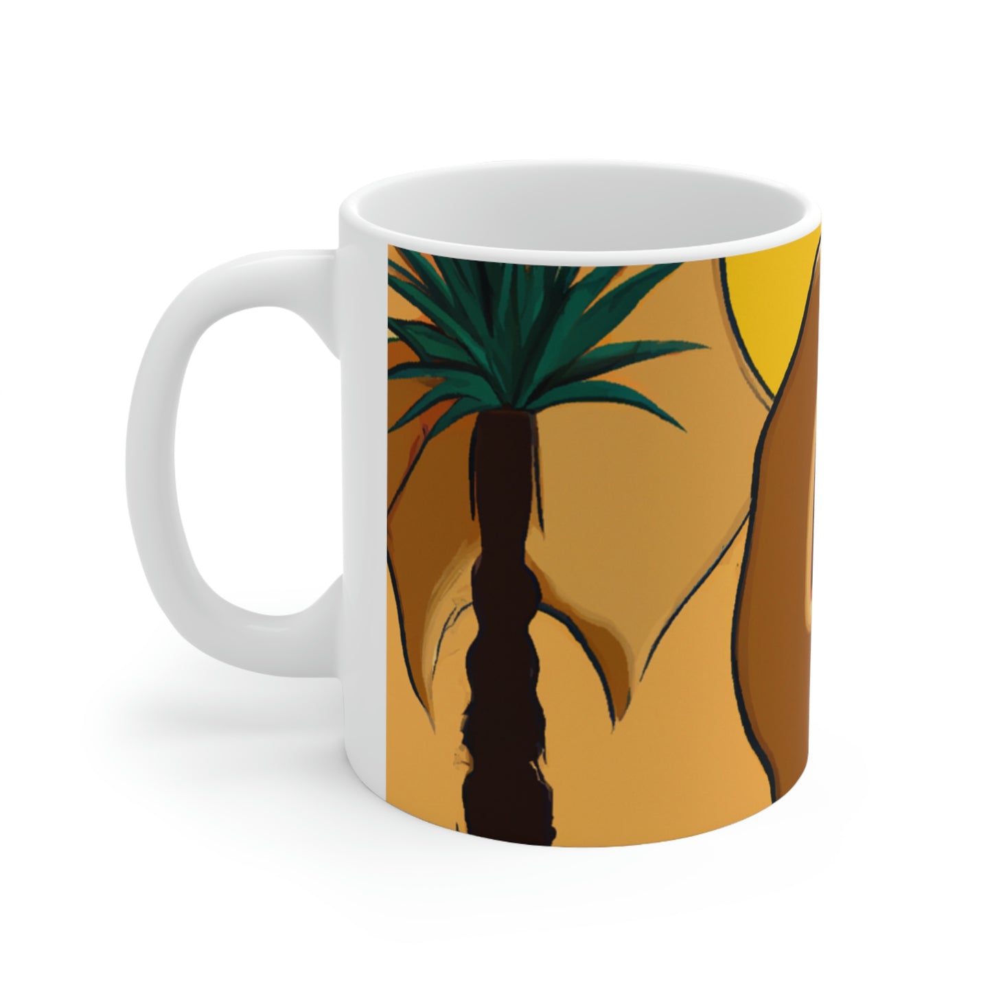 "Desert Mirage: The Forgotten Oasis" - The Alien Ceramic Mug 11 oz