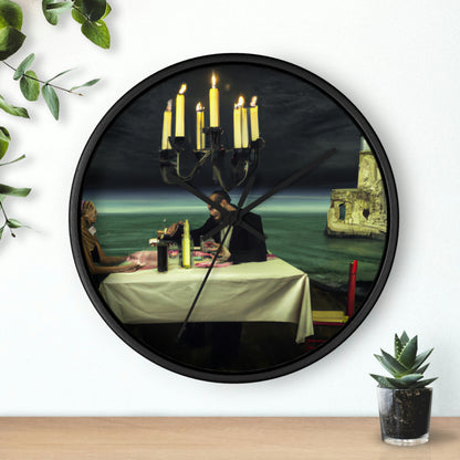 "A Beacon of Romance: An Intimate Candlelit Dinner in a Forgotten Lighthouse" - The Alien Wall Clock