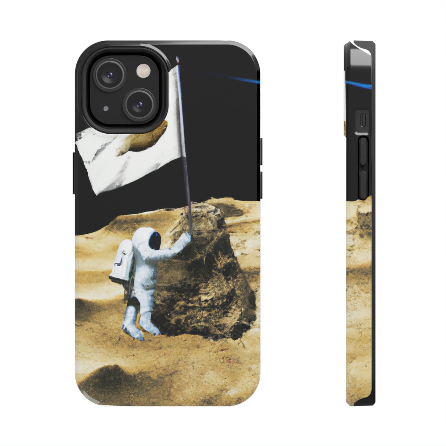 "Reclamando espacio: la plantación de la bandera del asteroide del astronauta" - The Alien Tough Phone Cases