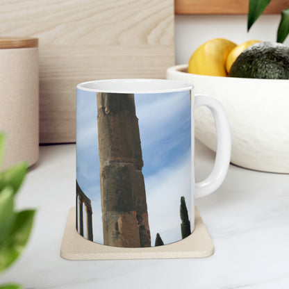 "Lost in Ancient Ruins: A Wanderlust Odyssey" - The Alien Ceramic Mug 11 oz