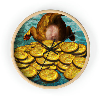 "Feline Fortune in a Foliage of Finances" - The Alien Wall Clock