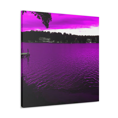 "The Neon Purple Lakefront" - The Alien Canva