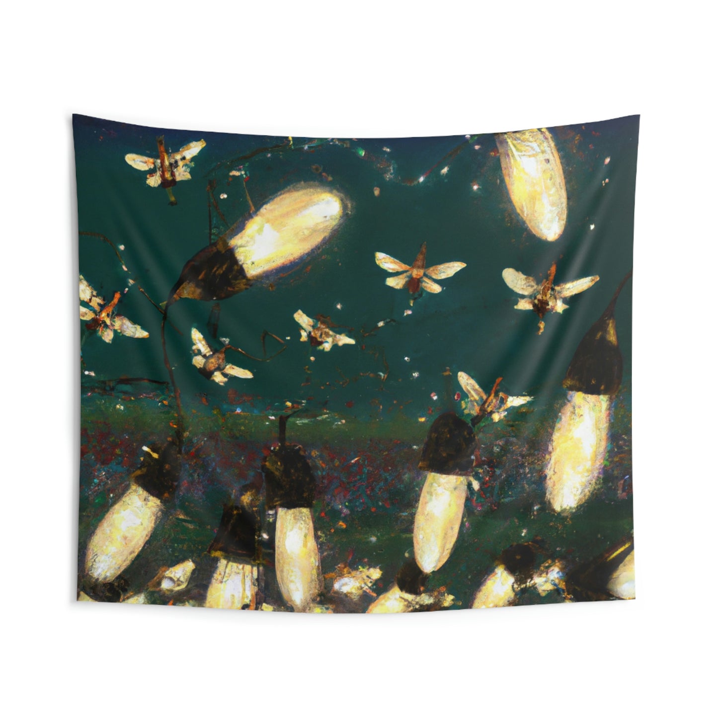 Twinkling Fireflies in the Evening Sky - The Alien Wall Tapestries