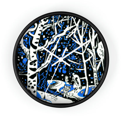 Snowy Forest Night: A Fairytale Odyssey - The Alien Wall Clock