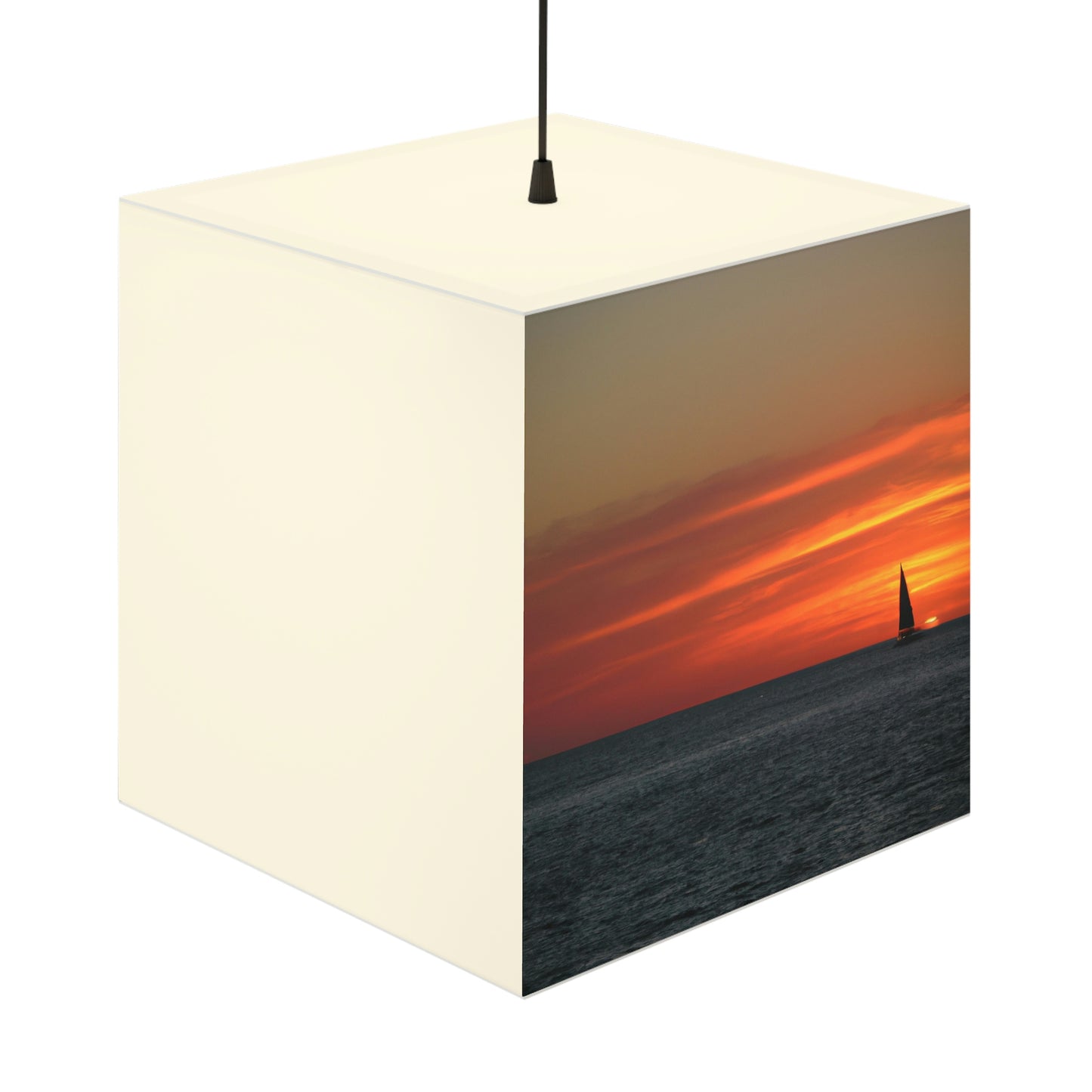 "Serene Sails: A Peaceful Sunset" - The Alien Light Cube Lamp