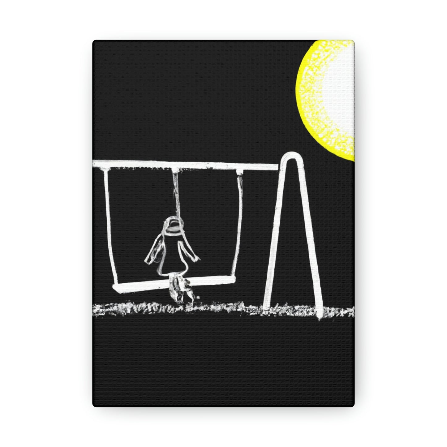 "The Moonlit Swing: A Dream-Like Moment in a Meadow" - The Alien Canva