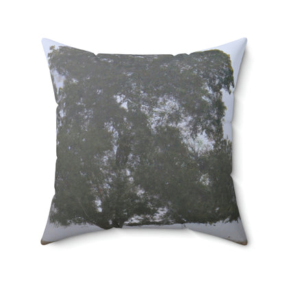 The Lonely Tree in the Foggy Meadow - The Alien Square Pillow