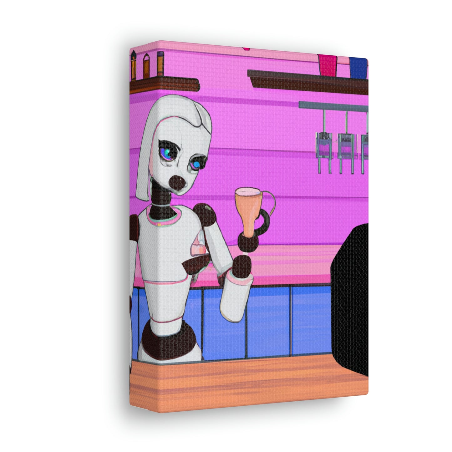 "Robo en una tierra extraña: el viaje del barista" - The Alien Canva