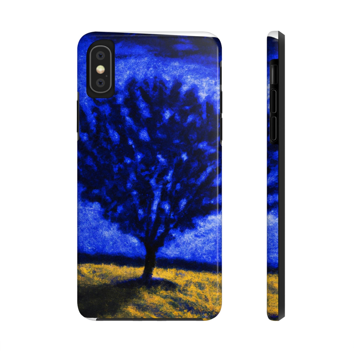 "Un árbol azul solitario en el campo de la luz de la luna" - Las fundas para teléfonos Alien Tough