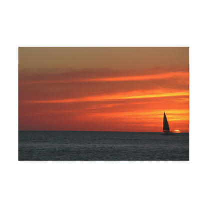 "Serene Sails: A Peaceful Sunset" - The Alien Canva