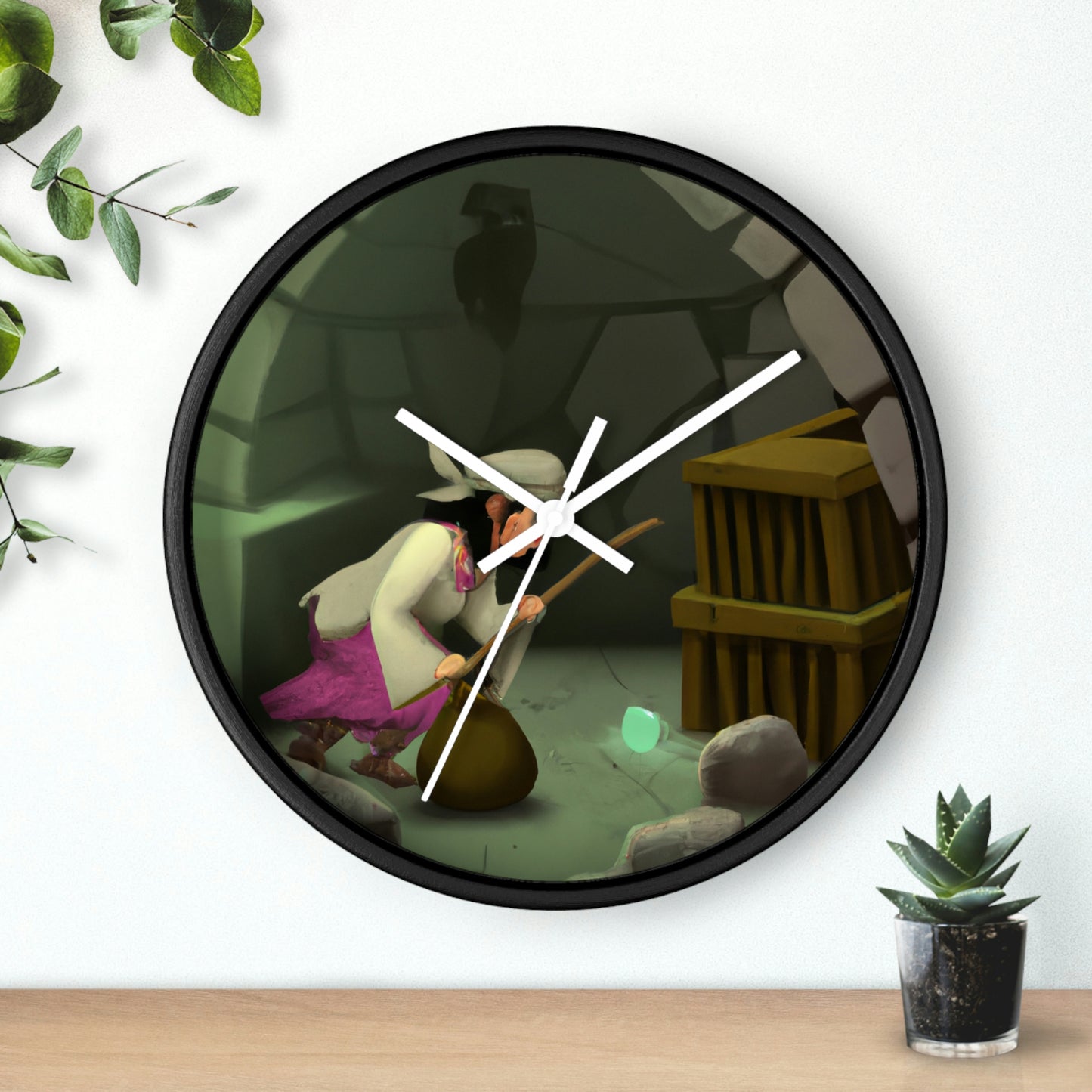 "The Witch's Hunt for Lost Riches in a Stone Fortress" - The Alien Wall Clock